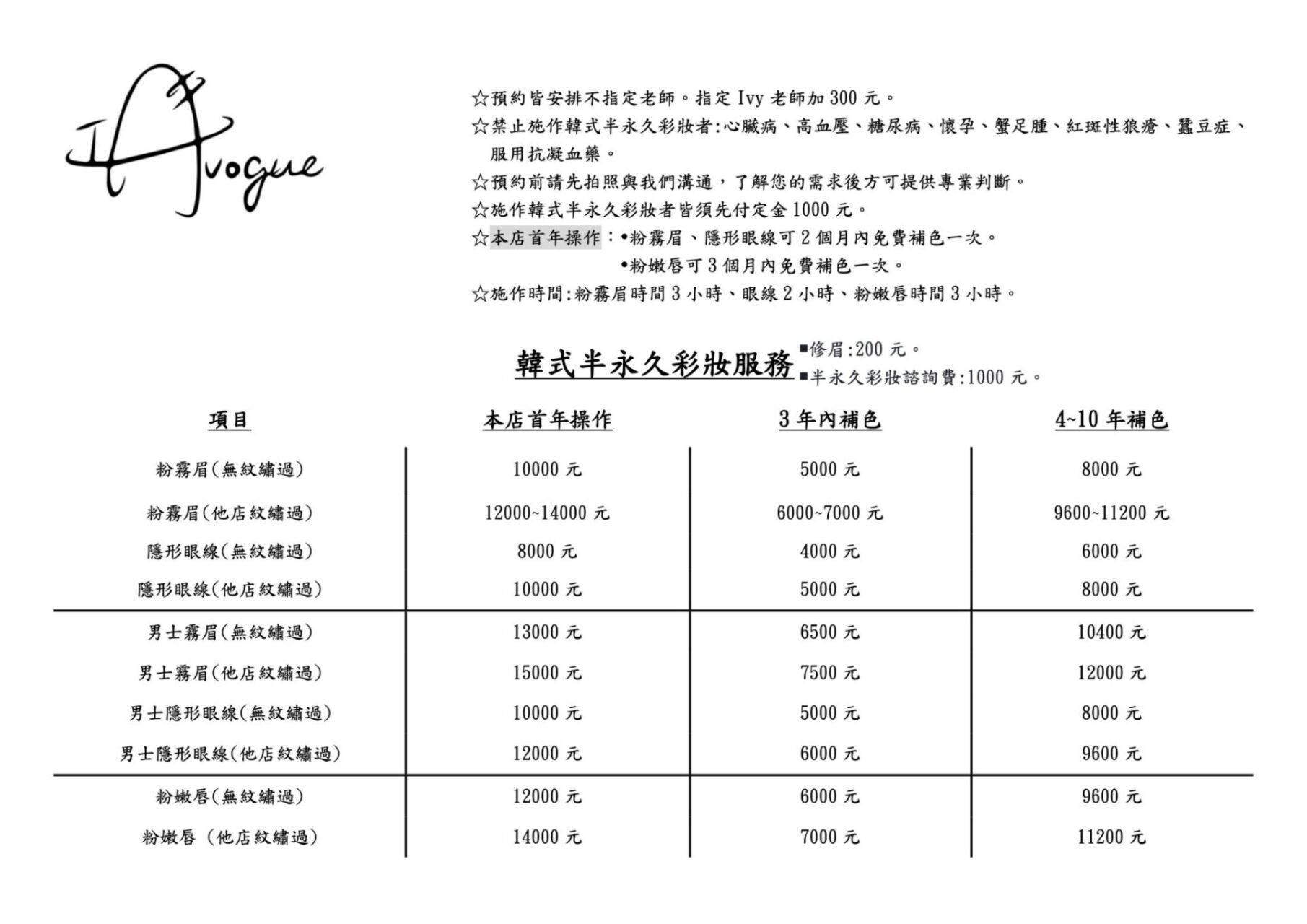 IAvogue台北中山霧眉美睫美甲